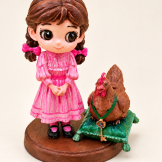 Return to Oz inspired hand-painted Dorothy and Billina sculpture