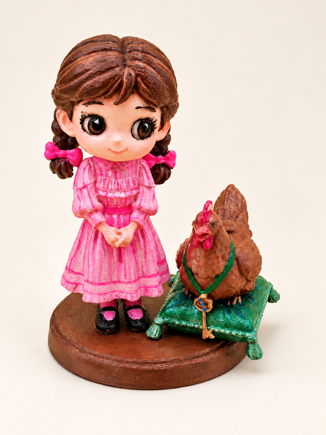 Return to Oz inspired hand-painted Dorothy and Billina sculpture