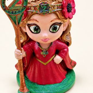 Emma Ridley inspired Ozma of Oz sculpture by Sage Moone with poppy accents and royal Oz staff